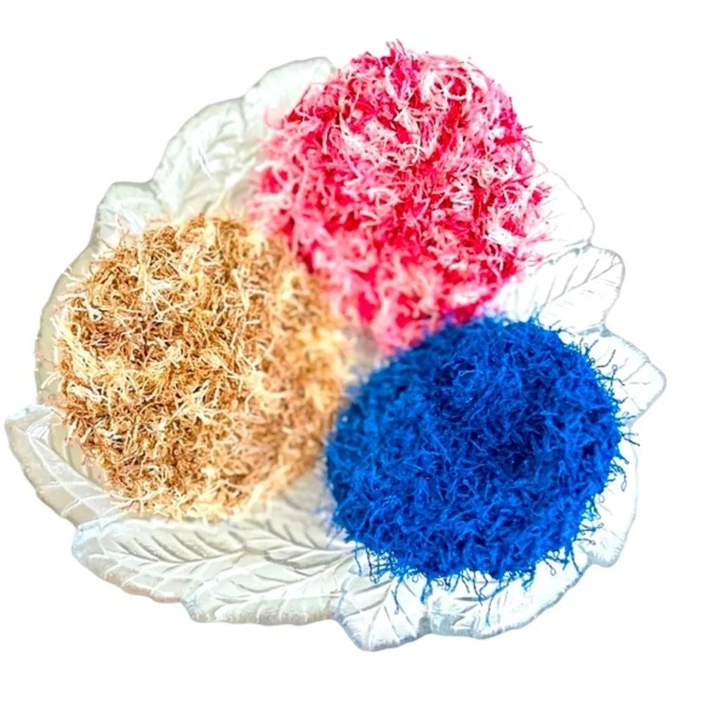 Hand Crafted Colorful Exfoliating Spa Reusable Scrubbing Pads Crochet Polyester